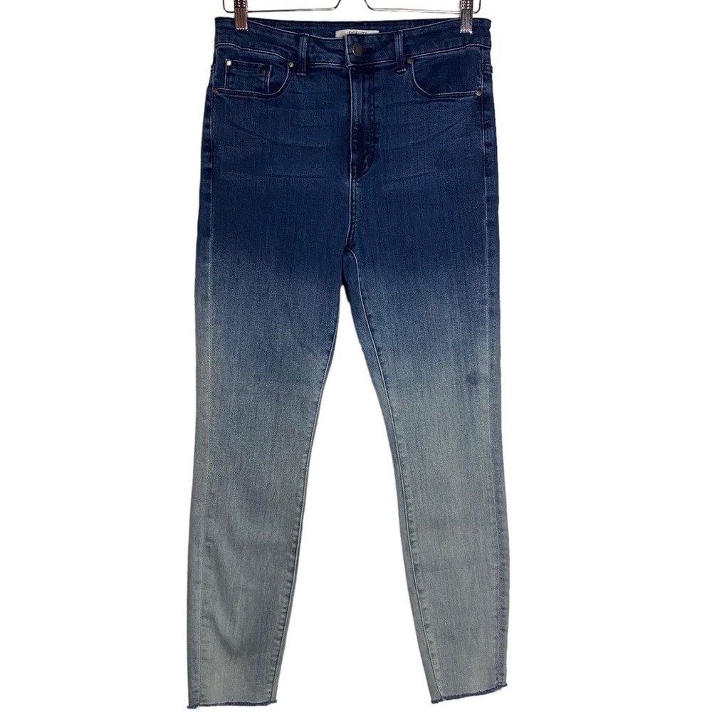 Fidelity Denim Luna Drop Ultra High Rise Ankle Skinny Ombre Dark Light Blue 30